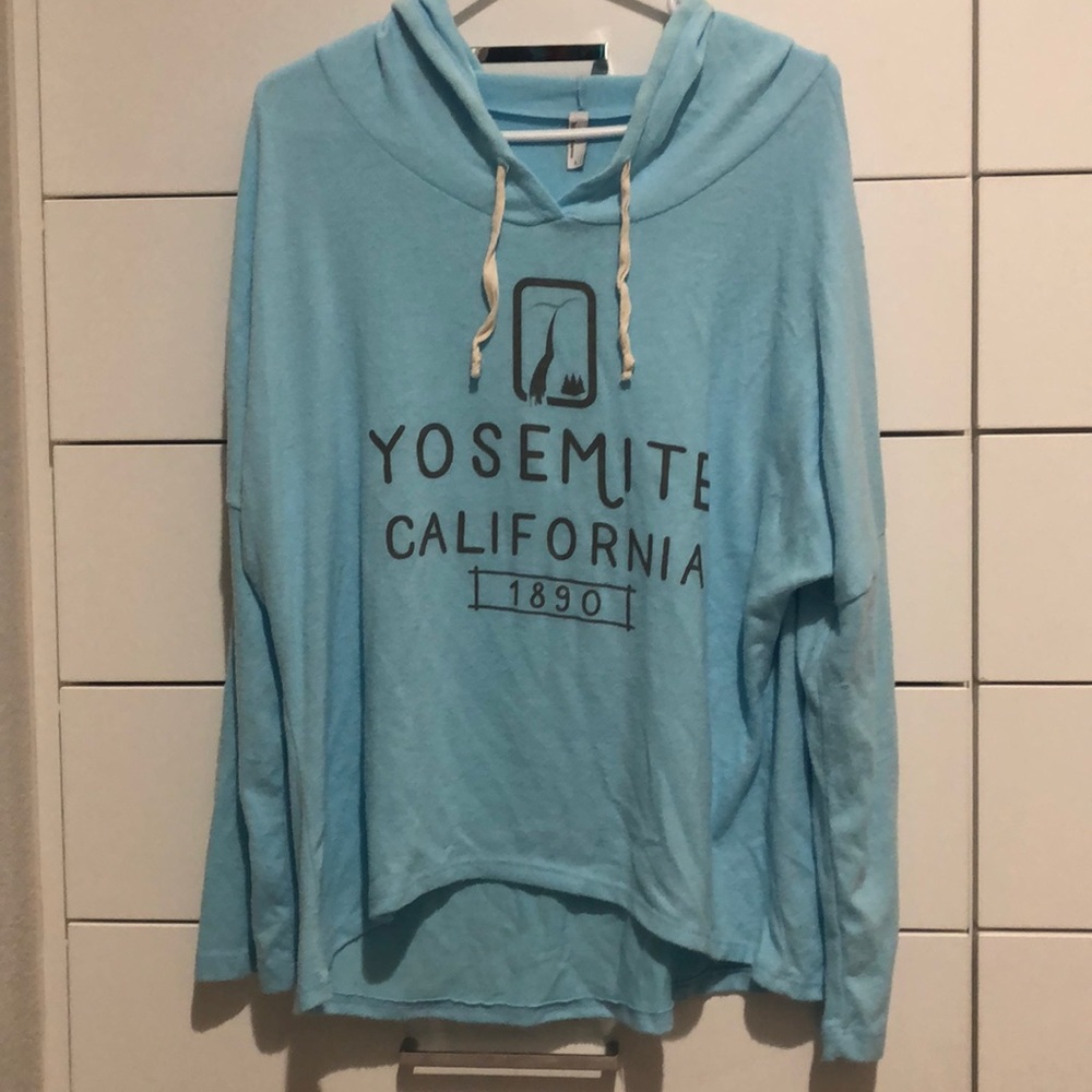 blue sweatshirt